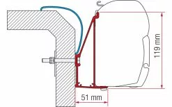 Fiamma Markisenadapter Rapido Serie 6 Wandmontage 350