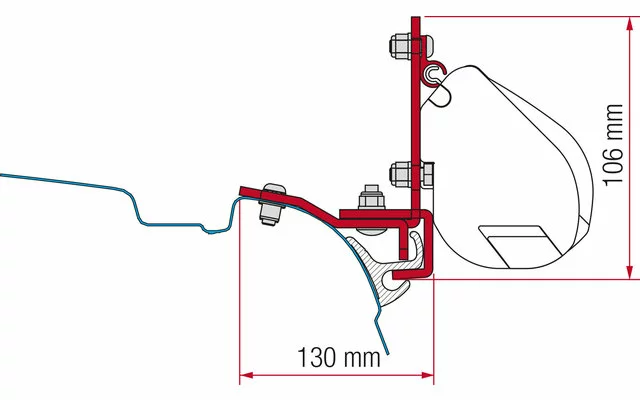 Fiamma Markisendapater Kit Multirail VW T5/T6 3 Fiamma Markisendapater Kit Multirail VW T5/T6