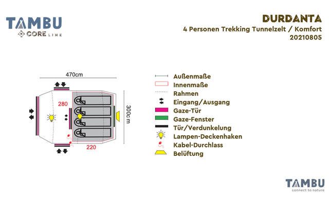 Tambu Durdanta Komfort 4 Personen Trekking Tunnelzelt Braun 3 Tambu Durdanta Komfort 4 Personen Trekking Tunnelzelt Braun