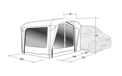 Outwell Crossville 250 SA Busvorzelt + ONS Leuchtelement-Set Bundle -Campingzelte Verkaufsgeschäft 691073 4859009