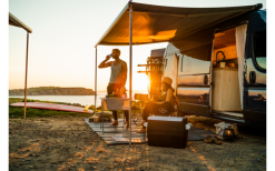 Fiamma F80s Ducato 320 Markise Gehäusefarbe Deep Black Tuchfarbe Royal Grey 320 Cm -Campingzelte Verkaufsgeschäft 822725 5315027